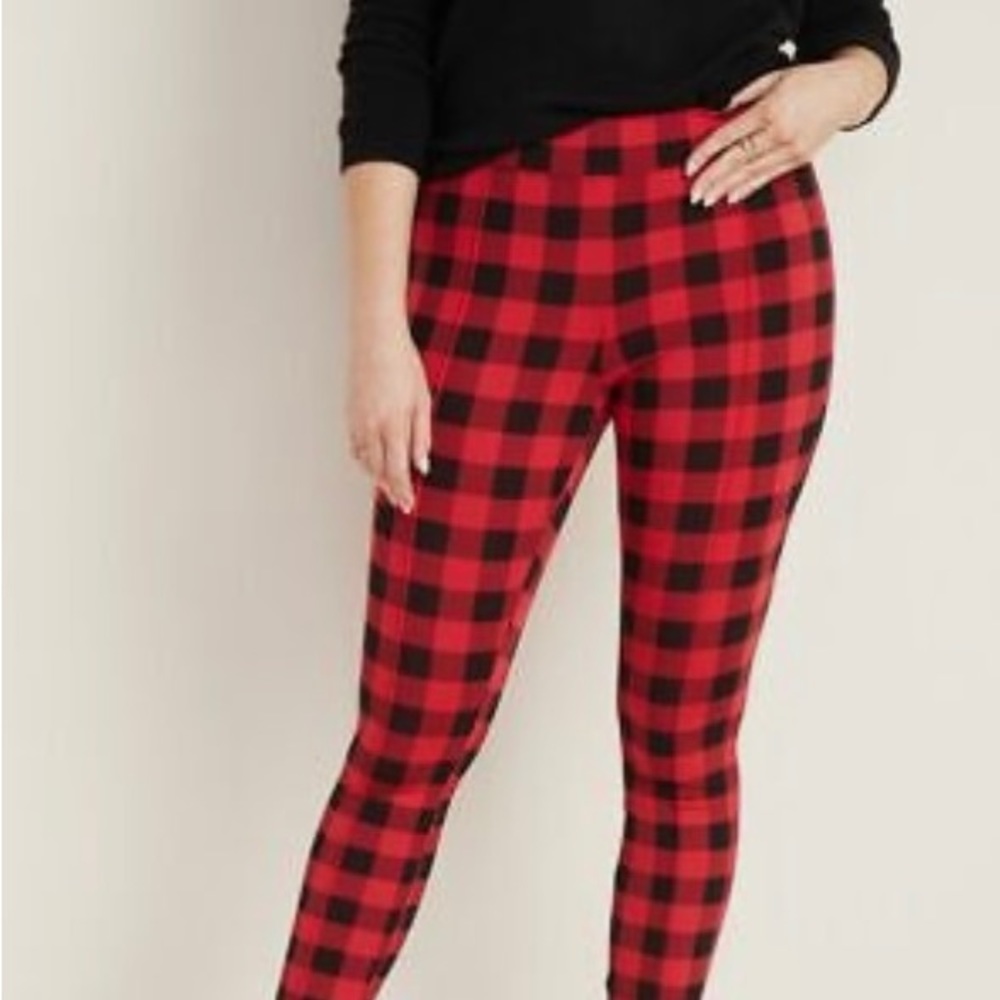 Old Navy Stevie Red Buffalo Plaid Leggings